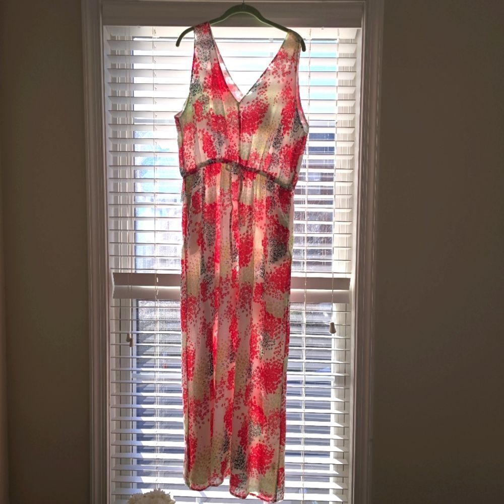 LUCKY BRAND Floor Length Floral Boho Sleeveless Dress.